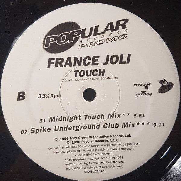France Joli : Touch (12", Promo)