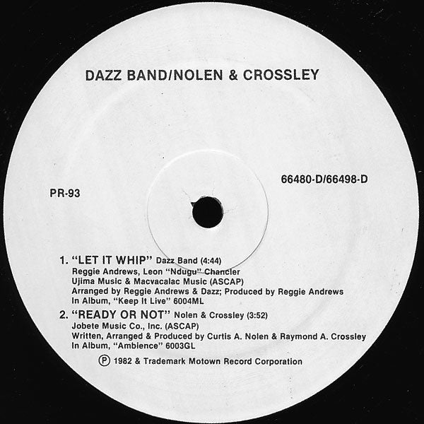 Ozone (5) / Dazz Band / Nolen And Crossley : Do What You Wanna / Keep On Dancin' / Let It Whip / Ready Or Not (12", Promo)