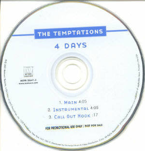The Temptations : 4 Days (CD, Single, Promo)