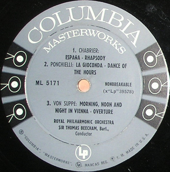 The Royal Philharmonic Orchestra, Sir Thomas Beecham / Pyotr Ilyich Tchaikovsky, Emmanuel Chabrier, Amilcare Ponchielli, Franz von Suppé : Nutcracker Suite, Op. 71a (LP)