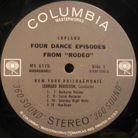Leonard Bernstein Conducts The New York Philharmonic Orchestra / Aaron Copland : Rodeo & Billy The Kid (LP, RP)