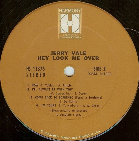 Jerry Vale : Hey Look Me Over (LP, Album)