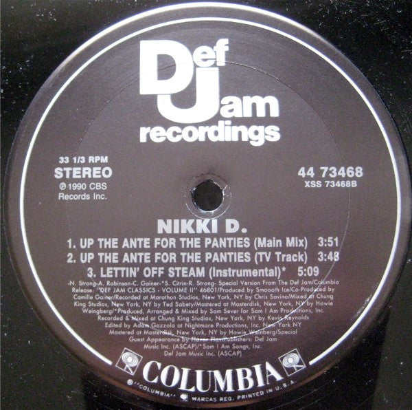 Nikki D : Lettin' Off Steam (12")