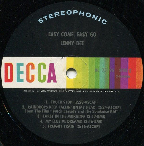 Lenny Dee (2) : Easy Come, Easy Go (LP, Album)