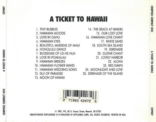 The Moana Loa Minstrels : Musical Tour Of Hawaii (CD)