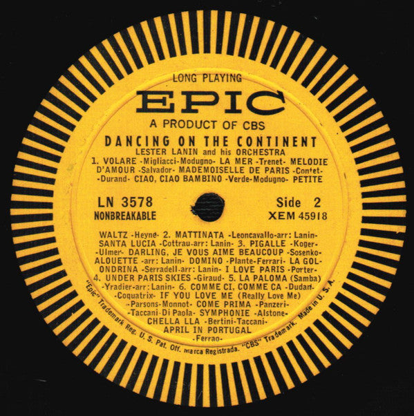 Lester Lanin And His Orchestra : Dancing On The Continent (LP, Mono)