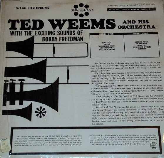 Ted Weems And His Orchestra : Ted Weems And His Orchestra With The Exciting Sounds Of Bobby Freedman (LP, Album)