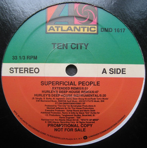Ten City : Superficial People (12", Promo)