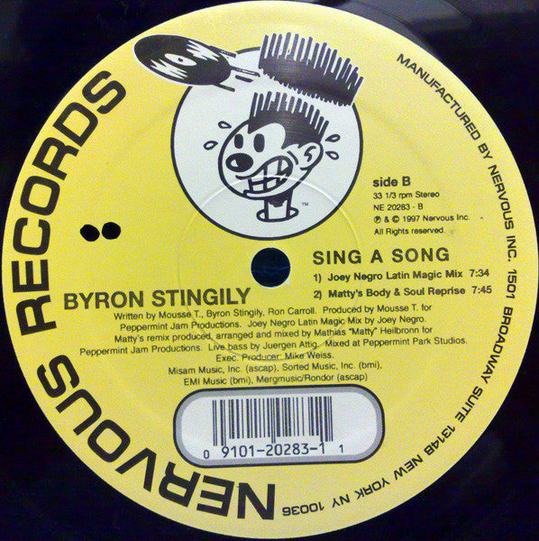 Byron Stingily : Sing A Song (The UK Mixes) (12")
