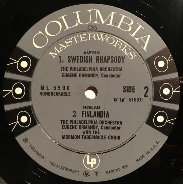 The Philadelphia Orchestra, Eugene Ormandy, Mormon Tabernacle Choir - Jean Sibelius / Edvard Grieg / Hugo Alfvén : Finlandia (LP, Album, Mono)
