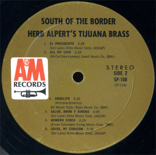 Herb Alpert & The Tijuana Brass : South Of The Border (LP, Album, Mon)