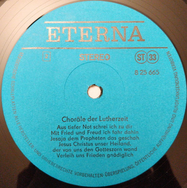 Various : Choräle Der Lutherzeit (LP, RP)