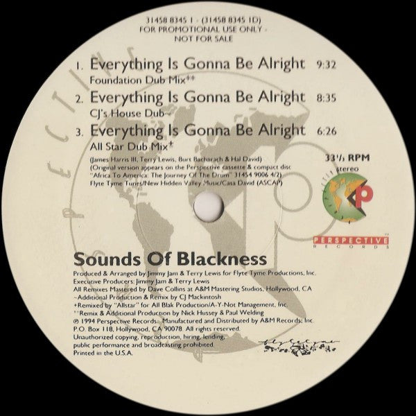 Sounds Of Blackness : Everything Is Gonna Be Alright (2x12", Promo)