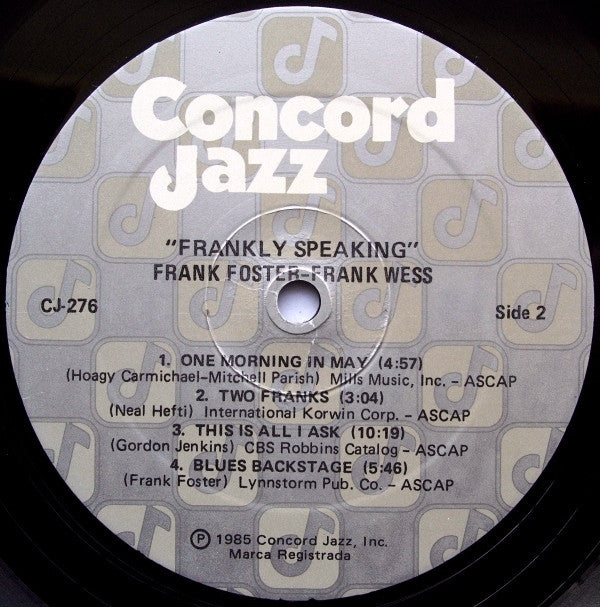 Frank Foster, Frank Wess : Frankly Speaking (LP, Album)