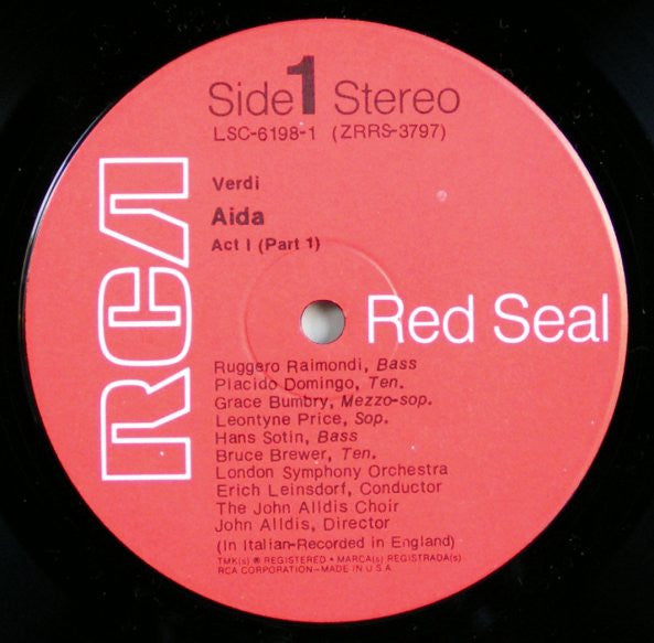 Giuseppe Verdi, Leontyne Price, Placido Domingo, Sherrill Milnes, Grace Bumbry, Ruggero Raimondi, Hans Sotin, Erich Leinsdorf, London Symphony Orchestra, John Alldis Choir : Aida (3xLP, Album, Box)