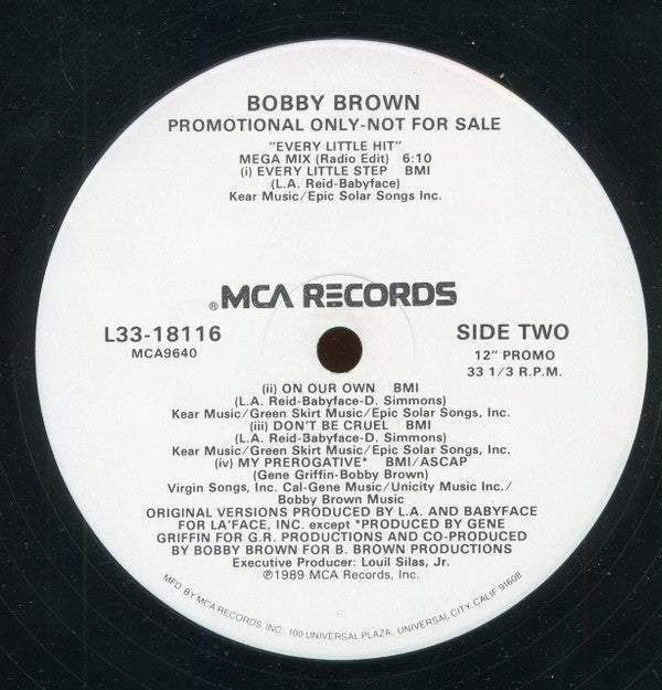 Bobby Brown : Every Little Hit (Mega Mix) (12", Promo)