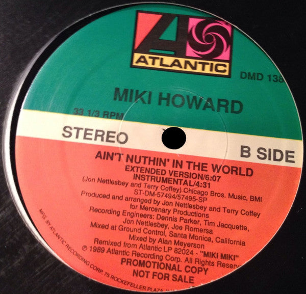 Miki Howard : Ain't Nuthin' In The World (12", Promo)