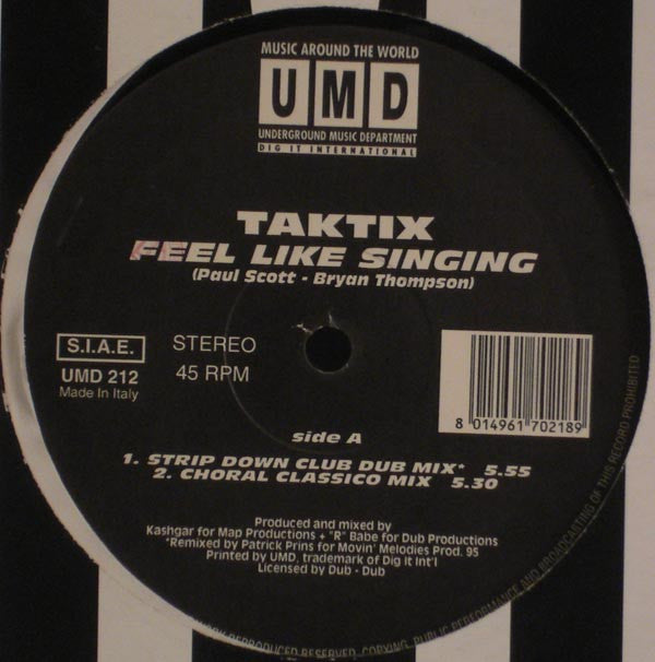 Tak Tix : Feel Like Singing (12")