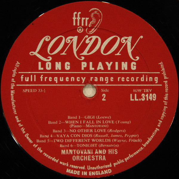 Mantovani And His Orchestra : Songs To Remember (LP, Mono)