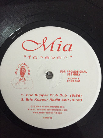 Mia (4) : Forever (The Angelo D'Onorio Remixes) (12", M/Print, Promo)