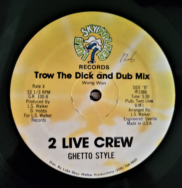 The 2 Live Crew & Ghetto Style : Trow The D. And Ghetto Bass (12", Yel)