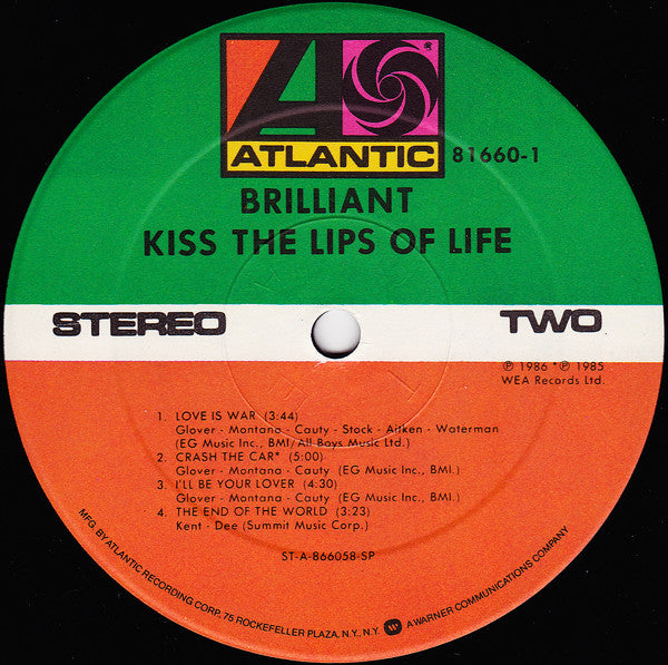 Brilliant : Kiss The Lips Of Life (LP, Album)