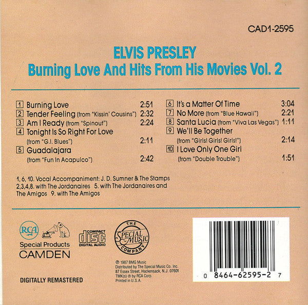 Elvis Presley : Burning Love And Hits From His Movies Vol. 2 (CD, Comp, RM)
