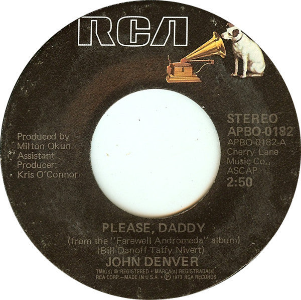 John Denver : Please, Daddy (7", Single, RE)