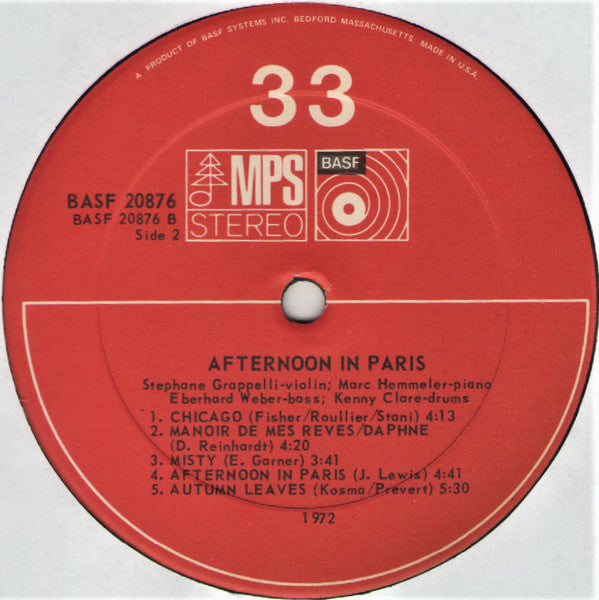 Stéphane Grappelli : Afternoon In Paris (LP, Album)