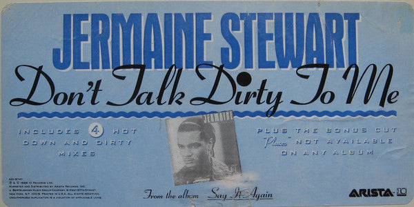 Jermaine Stewart : Don't Talk Dirty To Me (12")