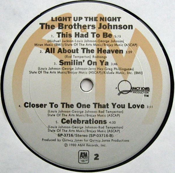 Brothers Johnson : Light Up The Night (LP, Album, Ter)