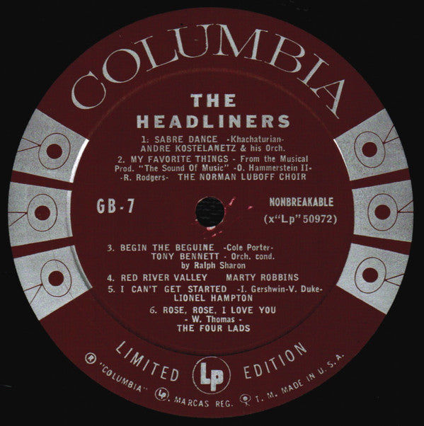 Various : The Headliners (LP, Comp, Mono, Club, Ltd, Smplr, CRC)
