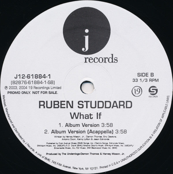 Ruben Studdard : What If (Kanye West Remix) (12", Promo)