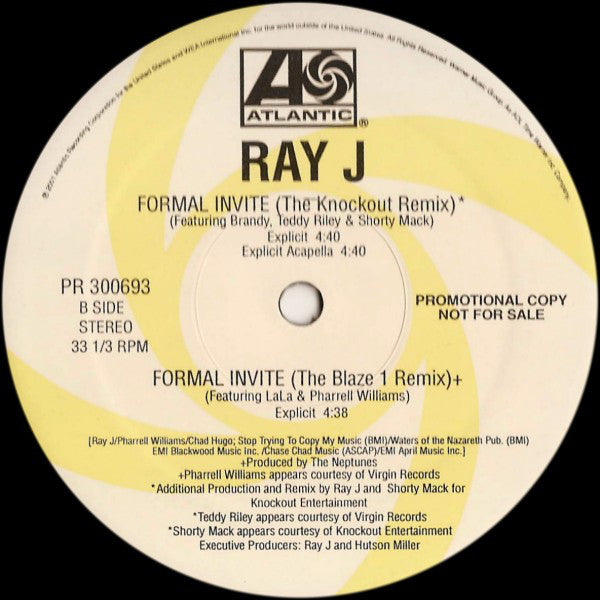 Ray J : Formal Invite (12", Promo)