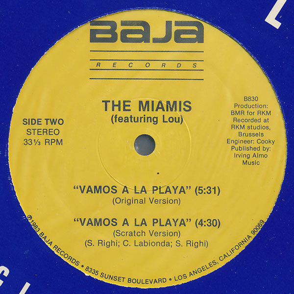 The Miamis Featuring Lou Deprijck : Vamos A La Playa (12")