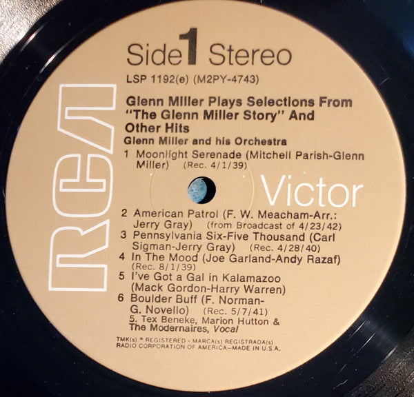 Glenn Miller And His Orchestra : Glenn Miller Plays Selections From "The Glenn Miller Story" And Other Hits (LP, Album)