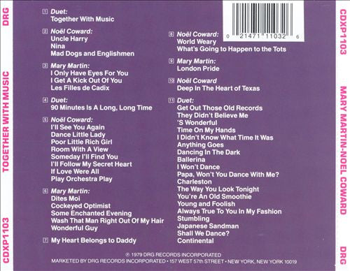 Noël Coward And Mary Martin : Together With Music (Original Television Soundtrack) (CD, Album)
