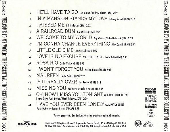 Jim Reeves : Welcome To My World: The Essential Jim Reeves Collection (2xCD, Comp)