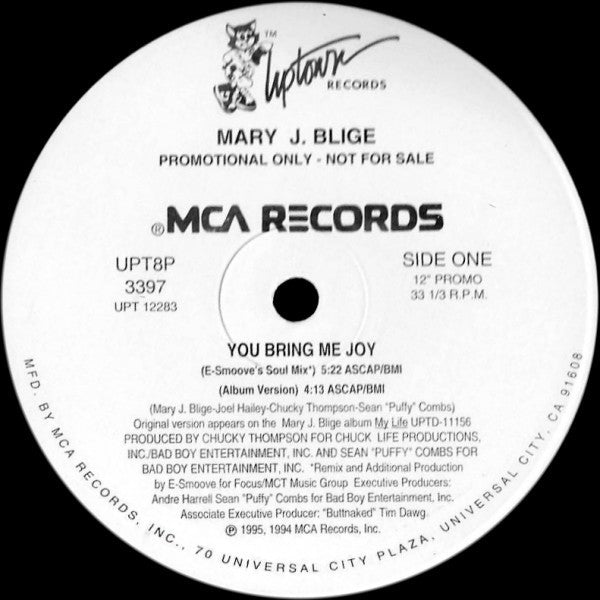 Mary J. Blige : You Bring Me Joy (12", Promo)