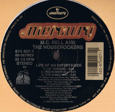 MC Rell & The Houserockers : Life Of An Entertainer (12")