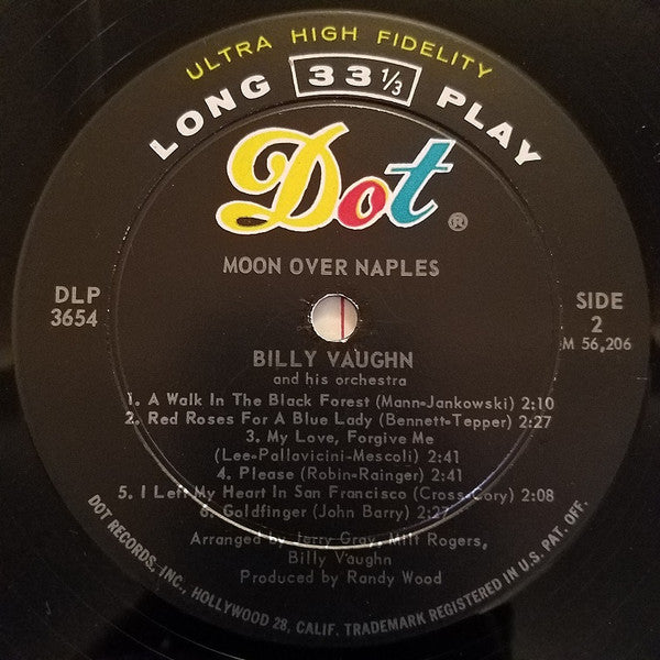 Billy Vaughn : Moon Over Naples (LP, Album, Mono)