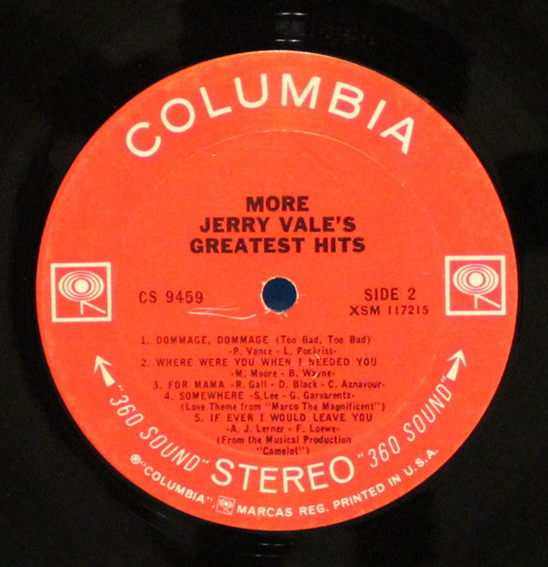 Jerry Vale : More Jerry Vale's Greatest Hits (LP, Comp)