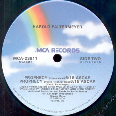 Harold Faltermeyer : Prophecy (12", Single)