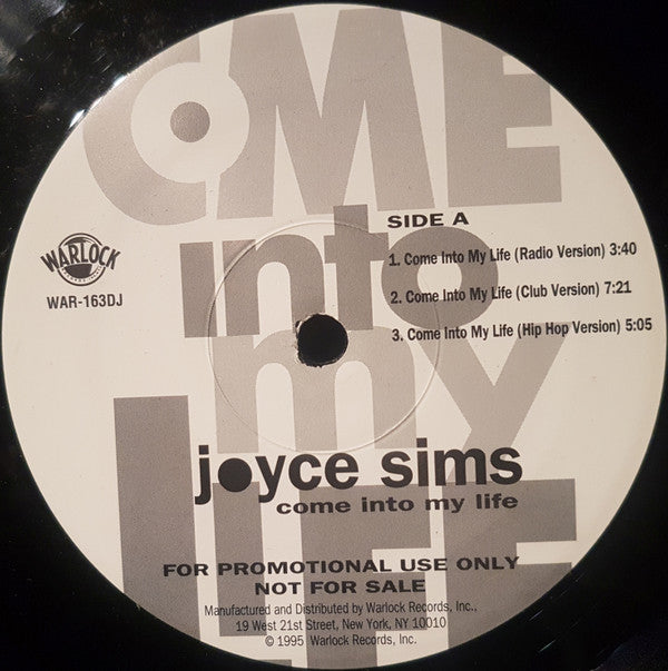 Joyce Sims : Come Into My Life (12", Promo)