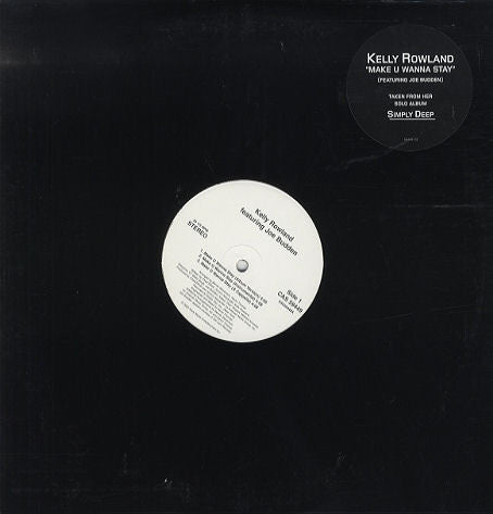 Kelly Rowland Featuring Joe Budden : Make U Wanna Stay (12", Promo)