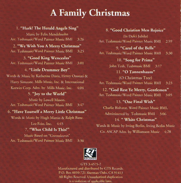 John Tesh And The Christmas Symphony Orchestra : A Family Christmas (CD, Album)