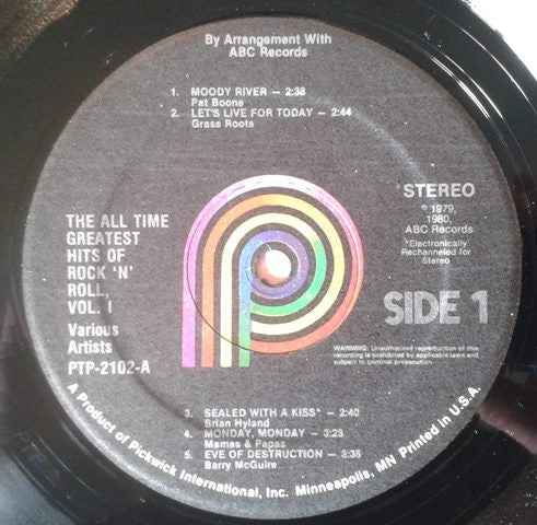 Various : The All Time Greatest Hits Of Rock N Roll Volume 1 (2xLP, Comp, Gat)