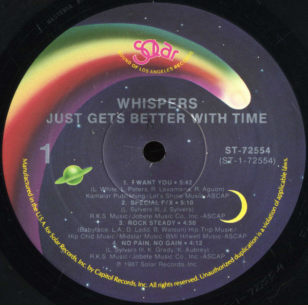 The Whispers : Just Gets Better With Time (LP, Album)