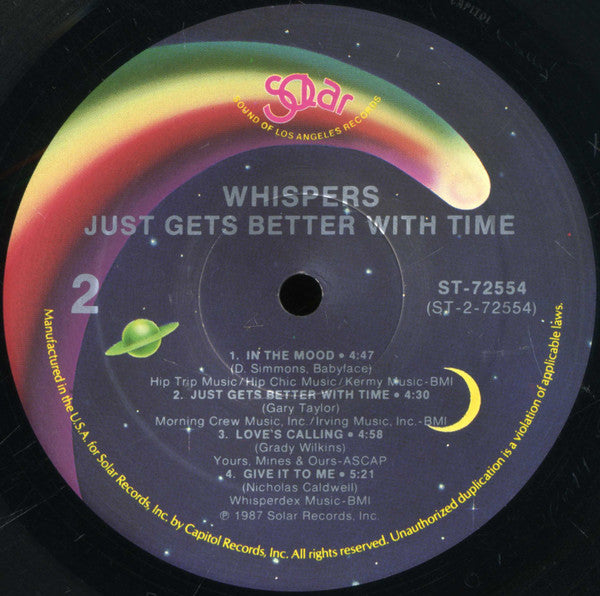 The Whispers : Just Gets Better With Time (LP, Album)