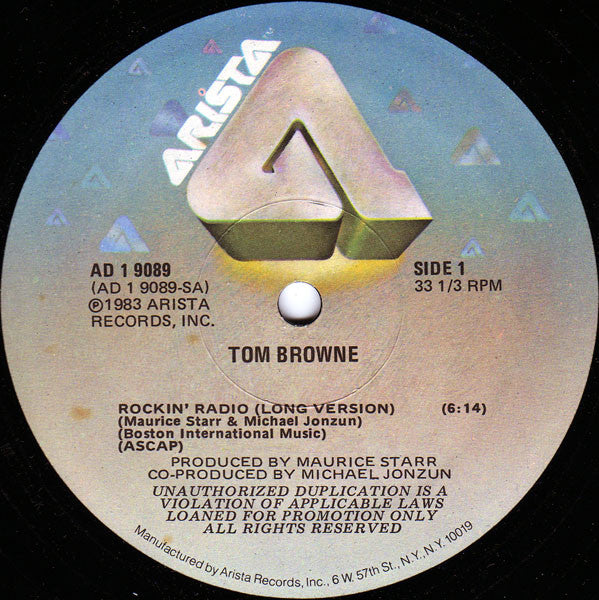 Tom Browne : Rockin' Radio (12", Promo)